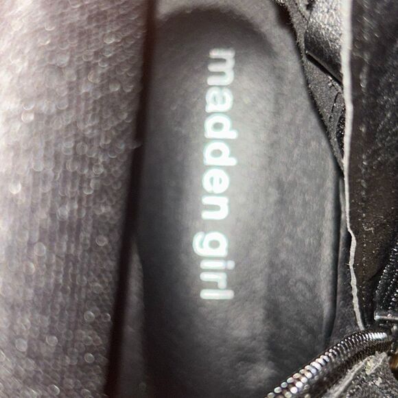 Madden Girl Women's Size 10 Tall Platform Boots Black Leather Chunky Knee High - Picture 13 of 15